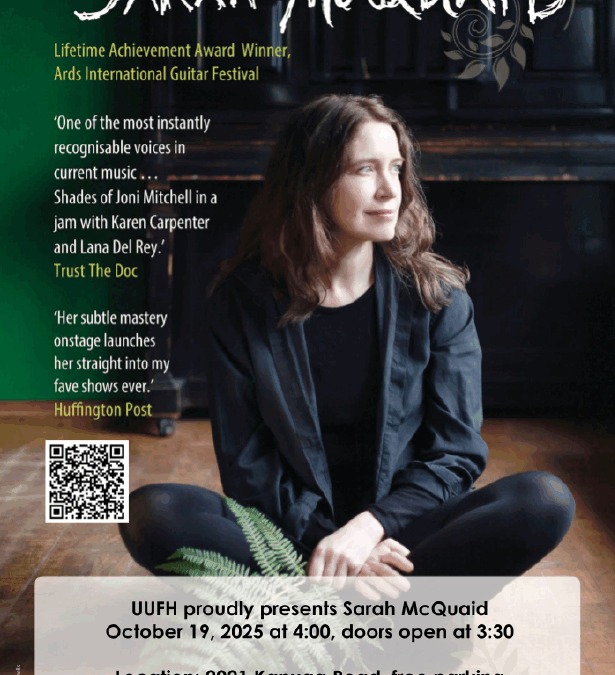 Live Music with Sarah McQuaid at UUFH