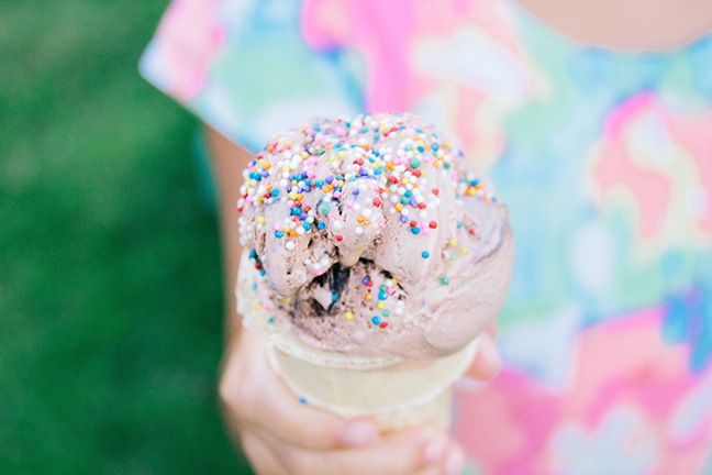 woman holding ice cream cone